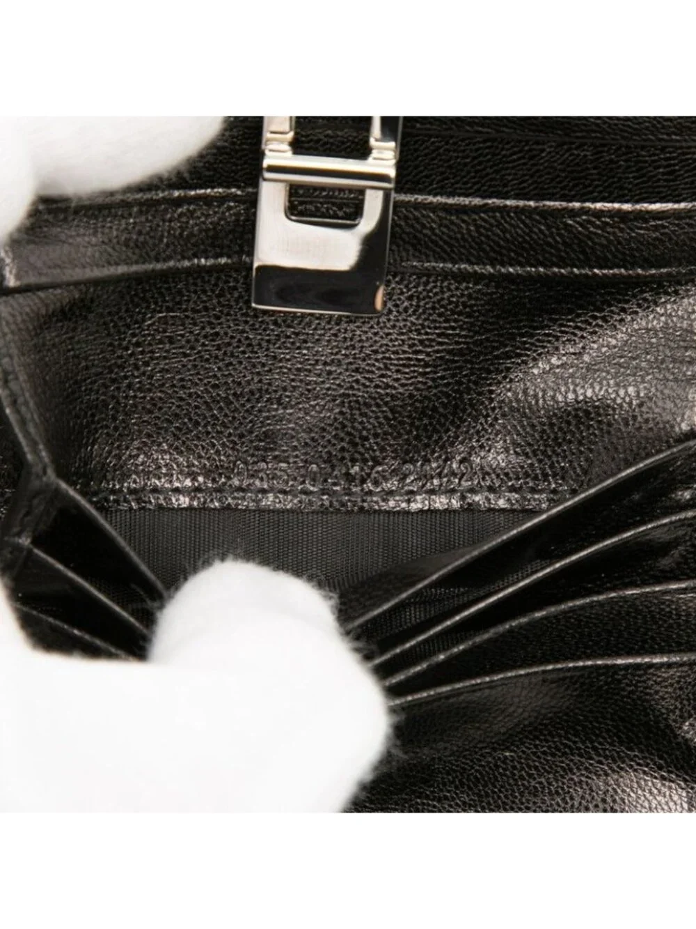 Gucci Trifold Wallet 035 Black Leather - Picture 7 of 7